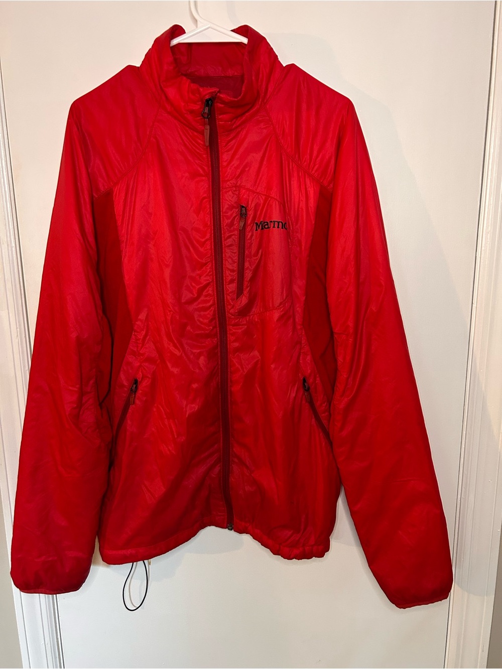 MARMOT RED ISOTHERM POLARTEC LIGHTWEIGHT WINDBREAKER JACKET SIZE LARGE